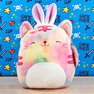 Squishmallow Tie-Dye Easter Bunny Cat 8" UltraSoft Exclusive Limited Edition NWT